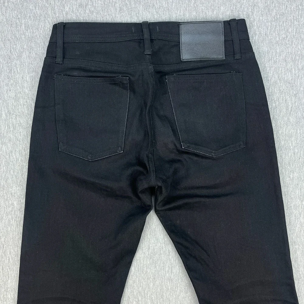 Unbranded Brand Selvedge Jeans Men 29 *Fits 31x34 Black UB244 Taper Stretch 11oz